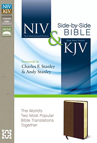 NIV, KJV, Side-by-Side Bible, Leathersoft, Tan/Burgundy: God's Unchanging Word Across