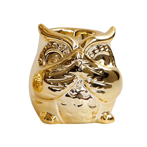Uonlytech Bougeoir Céramique Hibou Photophore Décoratif Tasse à Thé pour Maison Et Bureau