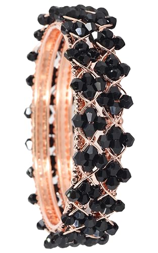 Image of NMII Stylish Pearls Beads Bangles Set For Women & Girls | Women's Bangles Bracelet | Metal Bangles Kada Set For Wedding, Party, Festival, Daily | Women's Fashion Jewellery- Set of 4