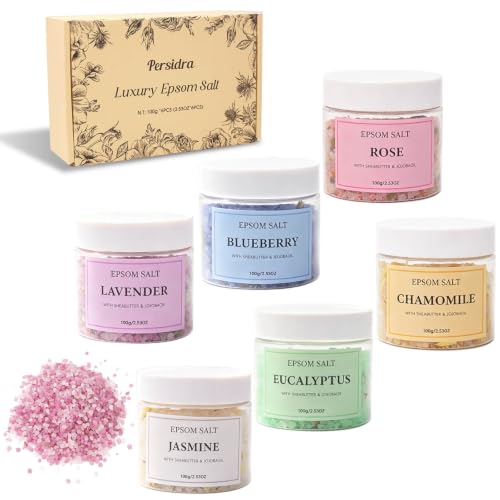 Epsom Salt Bath Gifts Body Care Set, Home SPA Bath Salts for Women Relaxing