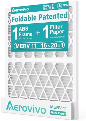 20x20x1 MERV 11 Air Filter,AC Furnace Air Filter,Reusable ABS Plastic