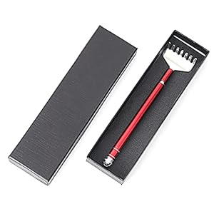 SacJkt Rückenkratzer, Rückenkratzer Ausziehbar aus Edelstahl, Kratzhand Rückenkratzer Ausziehbar von 18cm auf bis zu 51cm für Kopf und Rücken Kratzhand Rückenmassage – Rot
