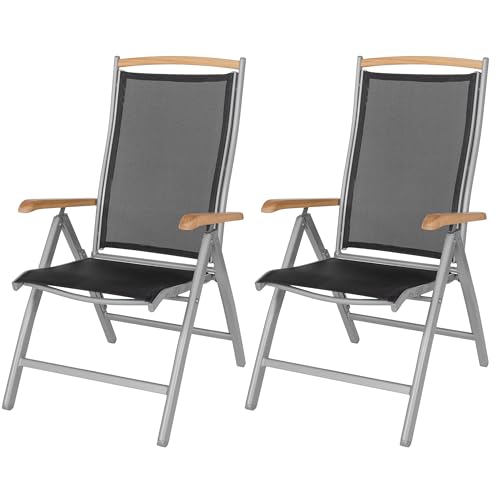 ib style Gartenstuhl 2er Set Diplomat - Klappstuhl, Hochlehner, Aluminium,...