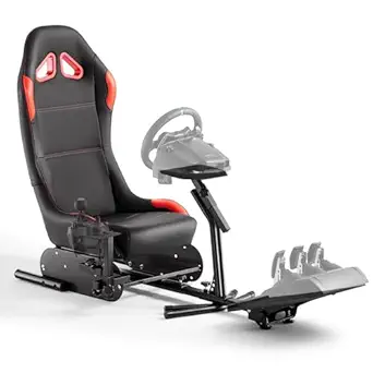 DIWANGUS Racing Simulator Cockpit Steering Wheel Stand with Seat Gaming Chair Sim Racing Cockpit for G29 G920 G923 G27 G25 T248X T248 T300RS T150 458 TX Xbox PS4 PS5 PC Accessories
