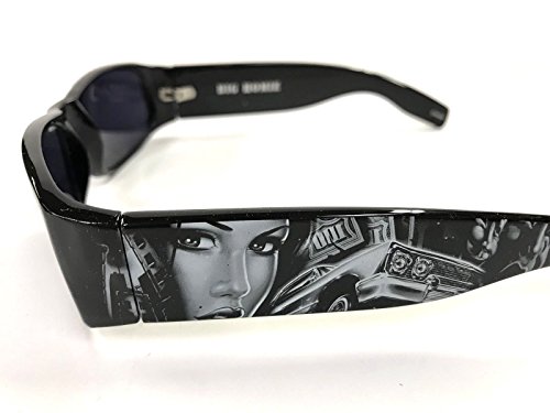 Shades Impala Money Skull Smiley Black Sunglasses California Lowrider Style2