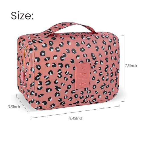 Image of Lcsmaokin Large Capacity Toiletry Bag Travel Bag with Hanging Hook for Men and Women Waterproof Travel Cosmetic Bag Bathroom Storage Bag for Brushes Set, Full-Sized Shampoo, Toiletries, Accessories,
