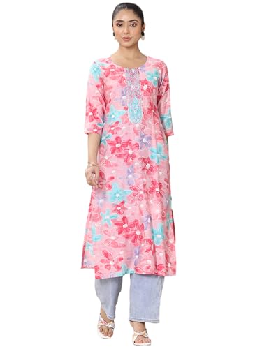 Image of Gerua by Libas Printed Silk Blend Straight Kurta Suit