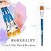 Sdanart 1 inch Flat Paint Brushes for Acrylic Painting，3 PCS Large Acrylic Paint Brush Bulk，Fabric Paintbrushes Craft Brush，Artists Paintbrush for Watercolor Oil Rock Face Body Art Canvas (3)