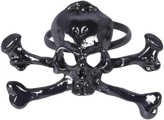 Skull Rings for Women Men Adjustable Halloween Skeleton Ring