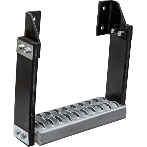 Buyers Products 5231114 Flexible Rubber Step, 12 x 11 Inch Vertical Mount Belted Rubber Step with Galvanized Steel Diamond Deck-Span Tread, Durable Flexible Design