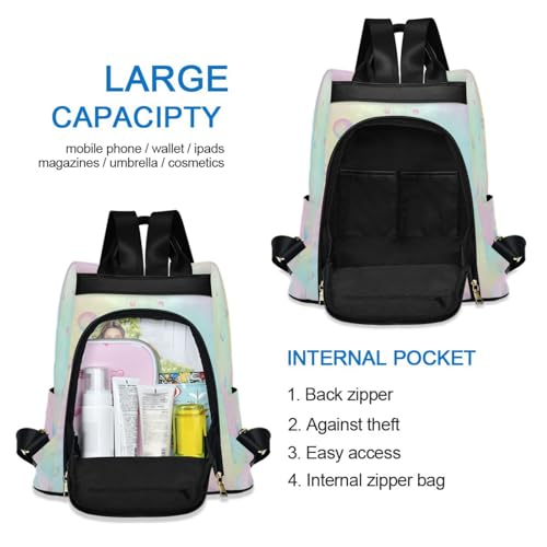 Mochila burbujas pastel evita robos con su bolsillo trasero con cremallera 5