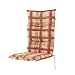Produktbild Doppler Auflage Hochlehner Classic Beige Rot Kariert I Gartenstuhl-Polster 119x48x6cm aus Baumwolle & Polyester I Sitzauflage weich & bequem I Sitzkissen zum Festbinden an Gartenstuhl