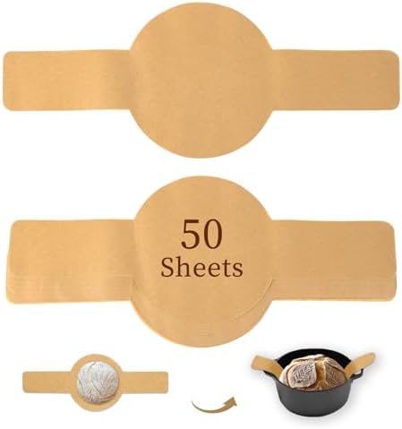 BlissBoard Disposable Parchment Bread Sling for Dutch Oven 50 Pcs