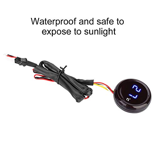 Motorrad Digital Thermometer Anzeige Lenker Wasserdicht Nachtsicht Temperaturanzeige LED-Anzeige für 12V Motorrad, Rennen, Roller usw.(Blau)