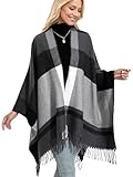 HOLDINA Shawl Wraps Gifts for Women,Warm Poncho Sweater,Tassels Open Front capes, Travel Christmas Gifts for Winter Fall