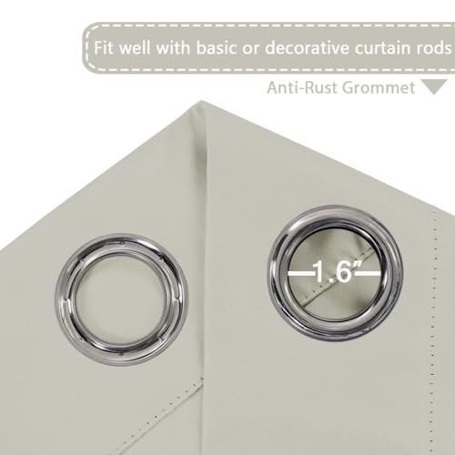 Image of H.VERSAILTEX Blackout Patio Curtains 100 x 96 Inches for Sliding Door Extral Wide Blackout Curtain Panels Thermal Insulated Room Divider - Grommet Top, 8' Tall by 8.5' Wide - Pale Oak