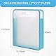 Caydo Scrapbook Papier Lagerung, 3 Pack Blau Erweiterbare Papier Mappe, Klare Tragbare 30 x30 cm Papier Lagerung mit Griff für das Halten von 30 x 30 cm Scrapbook, Vinyl Papier, Karton