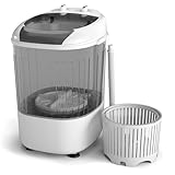 COSTWAY Mini Portable Washing Machine, 5.5 lbs Capacity, Compact Laundry Washer with Spin Tub & Drain Hose, Perfect for Apartment Dorms RV Home (Grey)