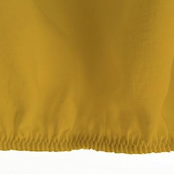 1-Piece Microfiber Fitted Sheet 15 Inch Deep Pocket Solid Fitted Sheets - 400 Thread Count 100% Cotton (Full, Gold)