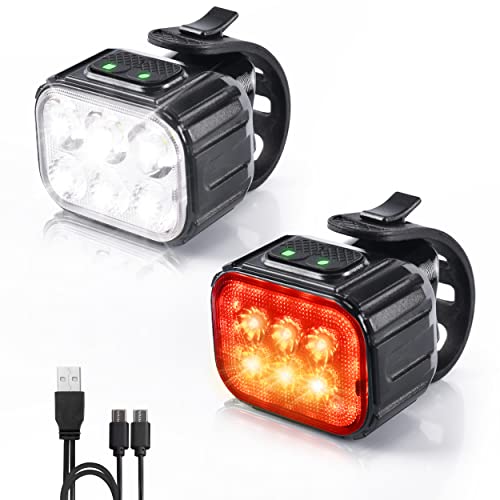 Bright Led Bike Headlight For Night Riding, Usb Rechargeable Bicycle Light Bicycle, Headlight And Taillight Combo-Newlight66 #TOP4