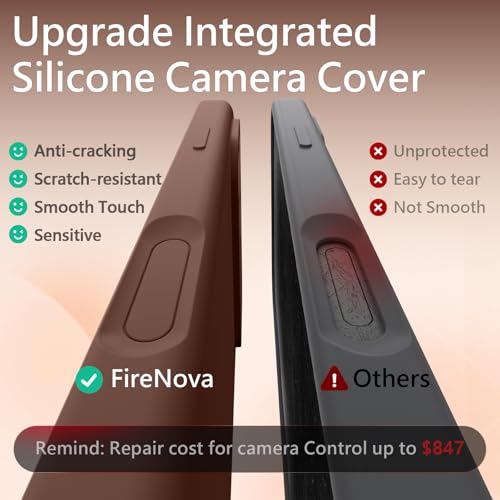 Image of FireNova Magnetic for iPhone 17 Pro Case, Compatible with MagSafe, [Integrated Silicone Camera Control Button] [Camera Protection] Anti-Scratch Microfiber Lining Phone Case, 6.3 inch, Light Brown