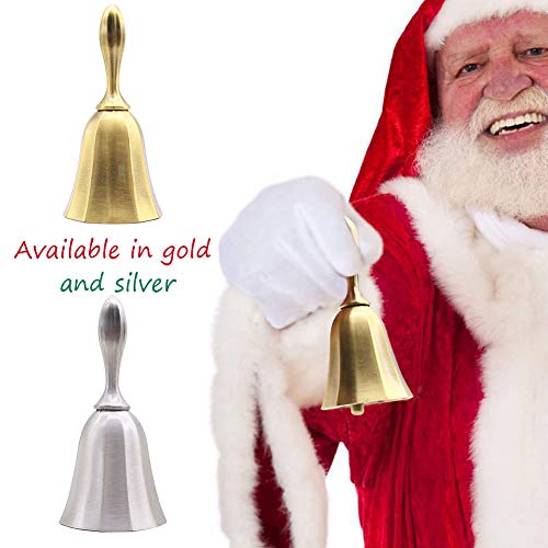 Domestar Hand Bell, 2Pcs Call Bell Wedding Bell Dinner Bell Golden And Pewter Classroom Bell For Kids #TOP1