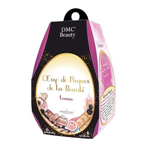 Dermocura Œuf de Pâques Beauté Fille 11 Surprises Cosmétiques Premium, Maquillage, Vernis, Rouge à Lèvres, Palettes, Pinceaux, Marques de Luxe, Cadeau...