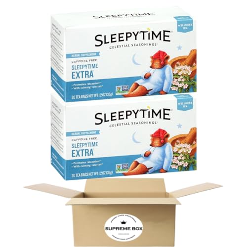 SUPREME BOX Celestial Seasoning Sleepytime Extra Caffeine Free Wellness Tea - 20ct - Pack of 2 (40 ct in total)