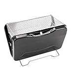 Parrilla De Barbacoa Camping Grill de carbón portátil, pequeño plegable Barbacoa Grill for 3-5 amantes de la barbacoa al aire libre Patio Patio Backyard Travel Beach Cooking (color: azul) Herramientas