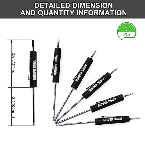 Image of Pocket Screwdriver Double End and Slotted Set Mechanical Magnetic Slotted Head with Clip, Mini Pocket Screwdrivers for Mechanics, Electricians (5Pcs, BLACK)