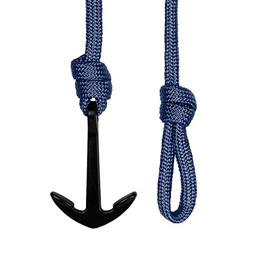 Flexo Anchor Bracelet Nautical Rope Paracord Bracelet Handmade Nylon Cord Motivational Wristband Sailor Charm Black Silver Adjustable Dorsal Wrist Wrap Men Women thumb #1
