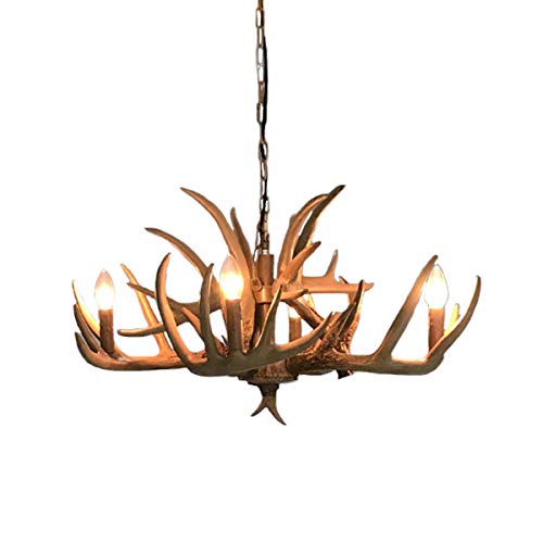 Lustre en bois de cerf suspension style méditerranéen et nordique pour séjour