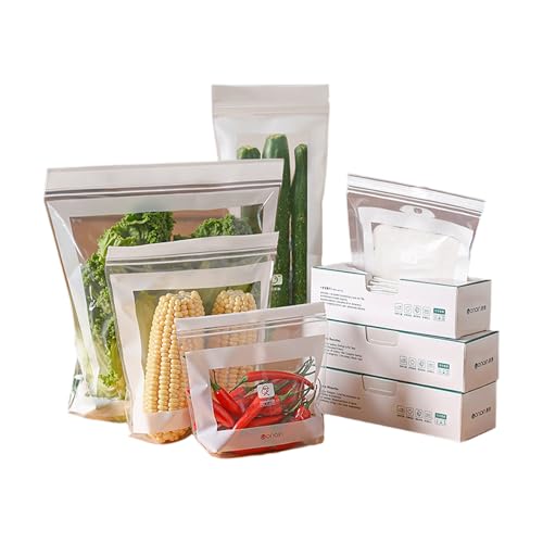 Bolsas Herméticas para Congelador,85 Unidades De Bolsas Para Alimentos Y Refrigeración | Contenedor Seguro Para Microondas En Fruta, Carne, Almuerzo, Preparación De Comidas, Marinado Y Snacks
