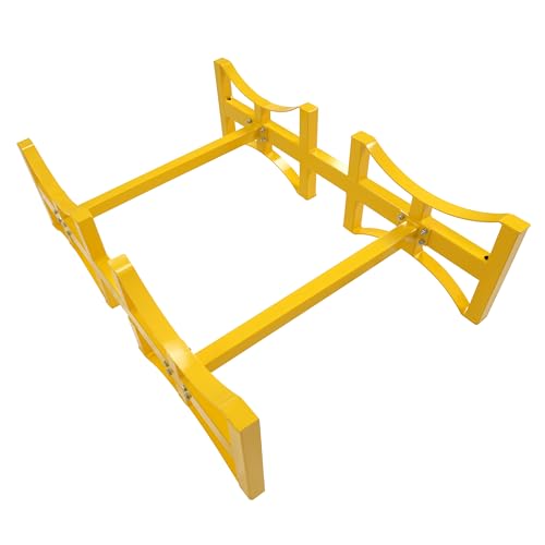 Soporte apilable para barriles de aceite HECASA, 55 galones, bastidor para barriles de acero resistente con recubrimiento en polvo amarillo, capacidad de 1600 lb para 2 barriles miniatura 3