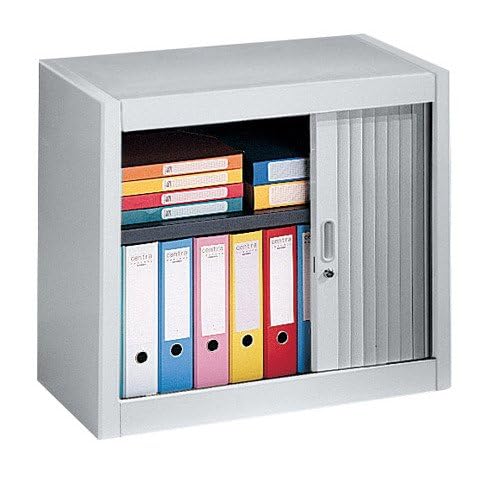 Générique Armoire Basse à Rideaux démontables Hauteur de Bureau 70 x 80 cm (Gris Clair)