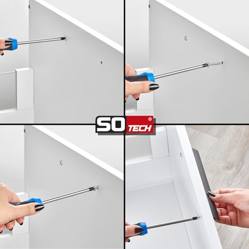Tiradores para muebles SOTECH de aluminio negro mate, pack de 10 unidades 6