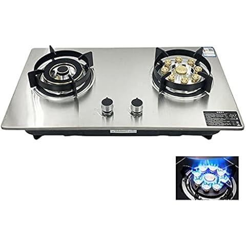 YILIKISS 28" Built-in Gas Cooktops | 2 Burner LPG Propane Gas Cooker Stainless Steel Gas Stove | Dual Burner Gas Hob | Easy to Clean Cover