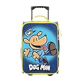 Bioworld Dog Man Character Print Blue 18' Soft-Sided Youth Carry On Suitcase Luggage