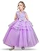 NNJXD Girl Sleeveless Embroidery Princess Pageant Dresses Kids Prom Ball Gown Size (140) 8-9 Years Purple