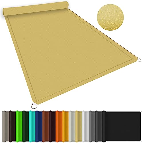 Voile d'ombrage imperméable 4x6m crème pour extérieur - 2