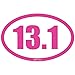 Motvia 13.1 Half Marathon Oval Car Magnet - Pink