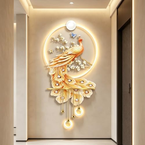 Décoration Murale LED 3D Lumineuse Finition Cristal Cadre Moderne 50x120cm pour Salon B