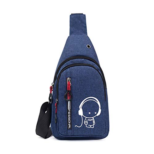 Parkomm Bolso Bandolera Casual Unisex Bolso Bandolera pequeño con Conector para Auriculares Bolso baúl Luminoso