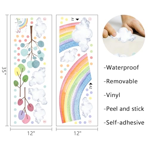 Vinilos de Arcoíris en Acuarela para Decoración Infantil miniatura 2