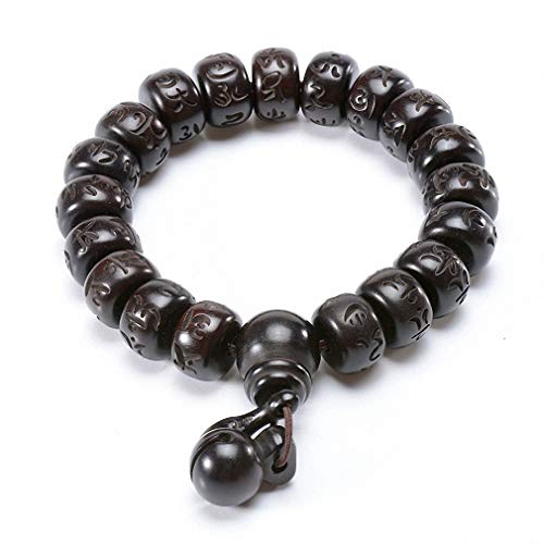 Image of Tibetan Buddhist Mala Buddha Bracelet Natural Wood Bead Bracelet Om Meditation Yoga Prayer Bracelets