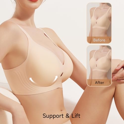 Women Wireless Bras No Underwire Seamless Push Up Full Coverage Supportive Bralettes Comfortable Everyday Bra4