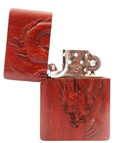 Funda de sándalo rojo para encendedor carcasa artesanal de madera natural de lujo 6