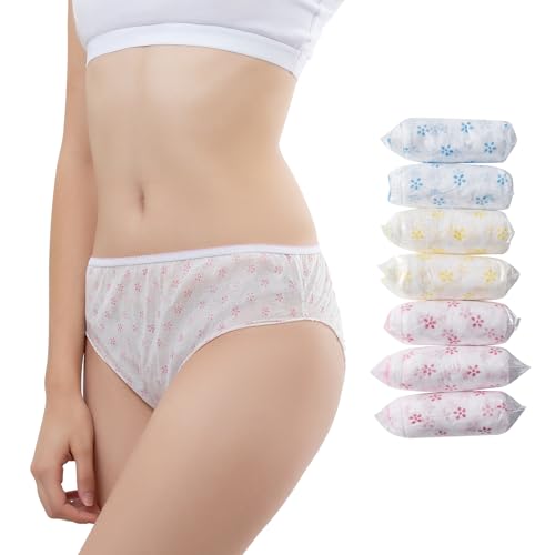 Relaxcare 20 Packs Women's Disposable Underwear Nonwoven Ladies Briefs Panties for Travel Hotel Spa Hospital Stays Emergencies(Multicolor,L)