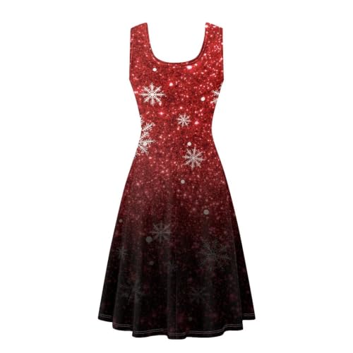 Image of Dreaweet Casual Sleeveless Dresses for Women Girls, Round Neck Tank Dresses with Pockets Summer Sundress Size XS-4XL