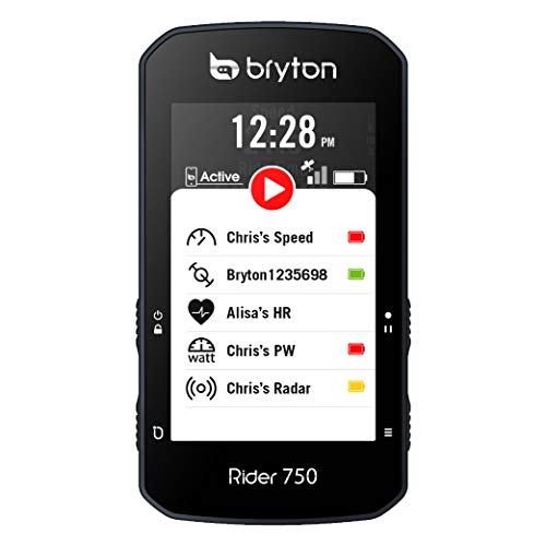 Bryton Rider 750T Gps Bike/Cycling Computer. Usa Version. Color Touchscreen, Maps & Navigation, Smart Trainer Workout, Radar Support, 20H Battery. Incl. Device, Sport Mount & Spd/Cad/Hr Sensors #TOP5